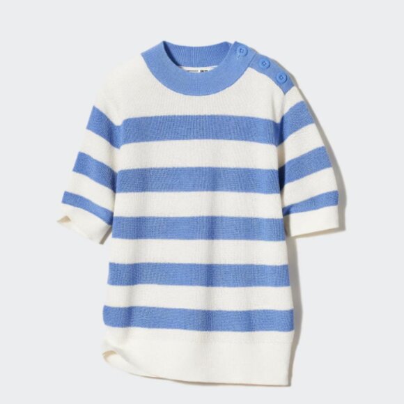 Comptoir Des Cotonniers Tops - Uniqlo x Comptoir des Cotonniers Striped Knit Top – Blue & White — Size S